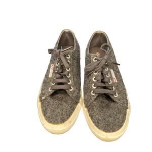Superga Unisex 2750 Gray Wool Blend Classic Low Top Lace Up Sneakers Size 8 1/2
